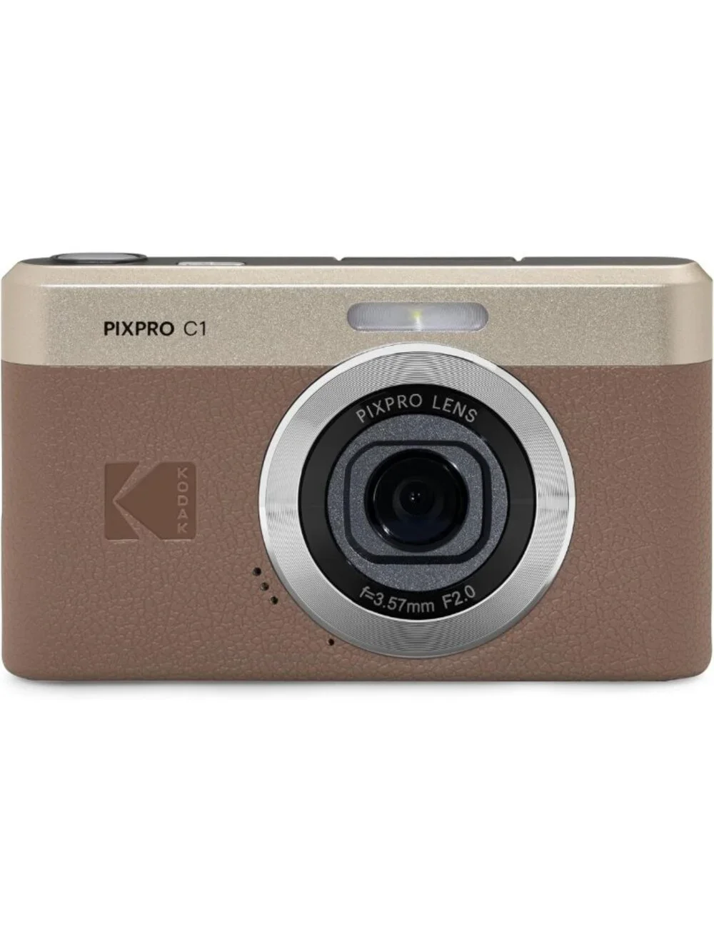 13MP Compact Digital Camera with 26mm Fixed Lens - Stylish Brown Design